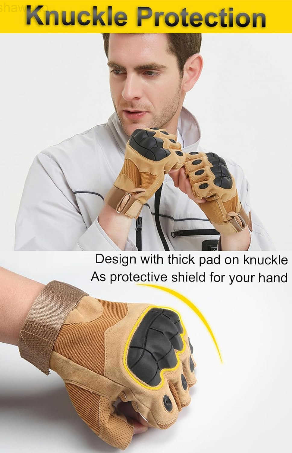 Outdoor Fingerless Gloves for Men Driving Hiking Biking Motorcycle GlovesW250911