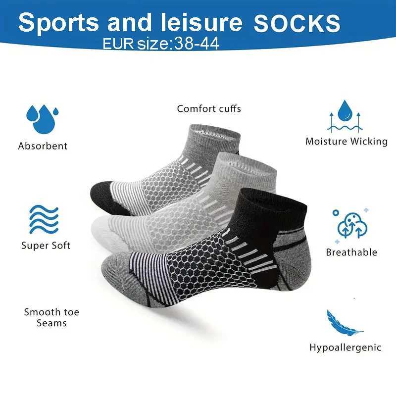 2025 New High Quality Short Athletic Ankle Socks Mens Running Casual Sports Socks Waist Honeycomb Design Socks Gifts D250911