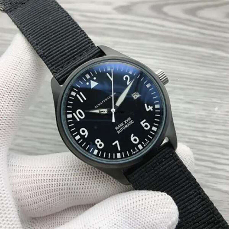 2021 News Men's Watches Automatic nical Stainless Steel Black Leather Simple 41MM PILOTS WATCH MARK XVIII Outdoor IW327012h6