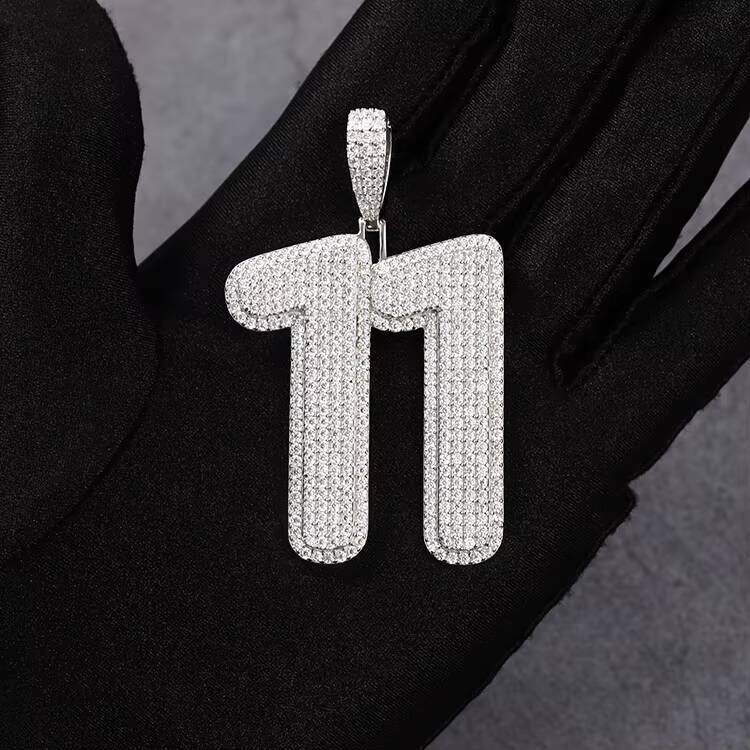 Yu Ying Custom 18K Gold Plated Hip Hop Jewelry VVS Moissanite Diamond Number Pendant for Rapper Necklace Fashion Pendants Charms