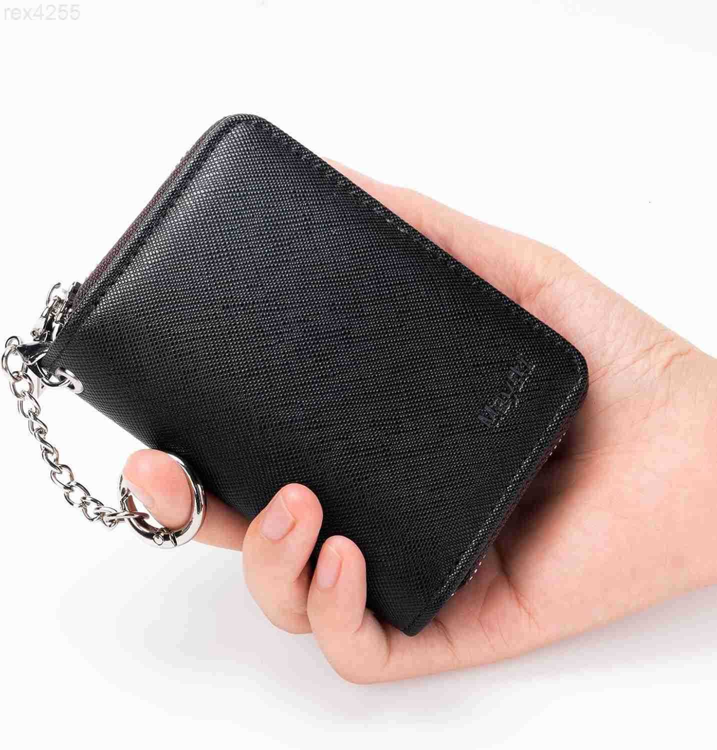 Credit Card Holder Zipper Credit Card Wallet for Women Small Accordion Card Cases Holder KeyChain Wallet Business Card Cases BlackW250911