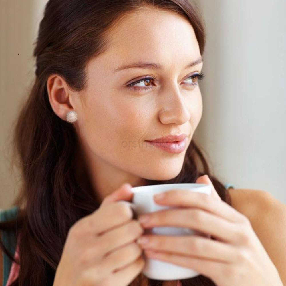 Sterling Silver 859mm White Freshwater Cultured Pearl Earrings Studs AAA Zirconia Earrings Gift for WomenW250911