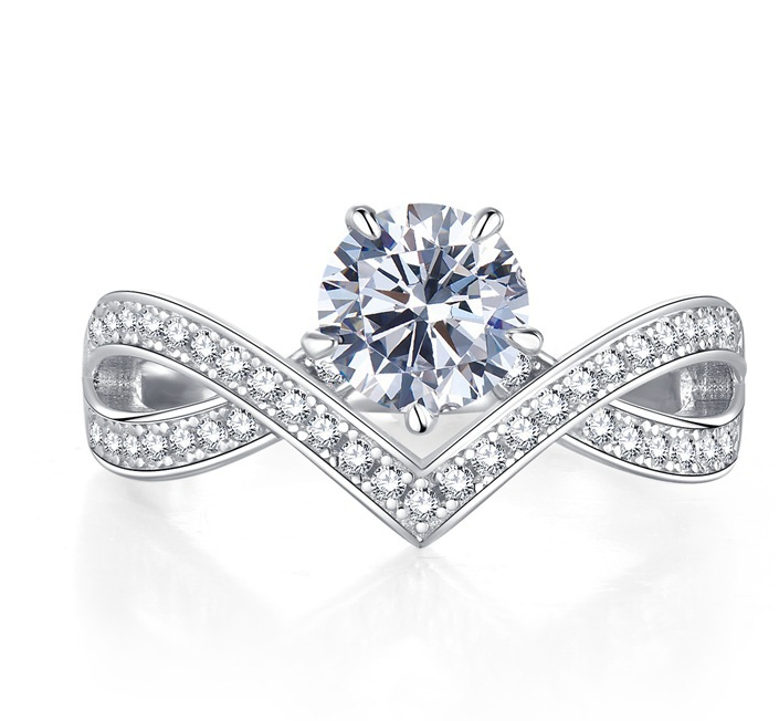 MT GRA 1CT Moissanite Ring for Women 925 Sterling Silver Engagement Wedding Ring High-quality Factory Wholesale with Gra Certificate