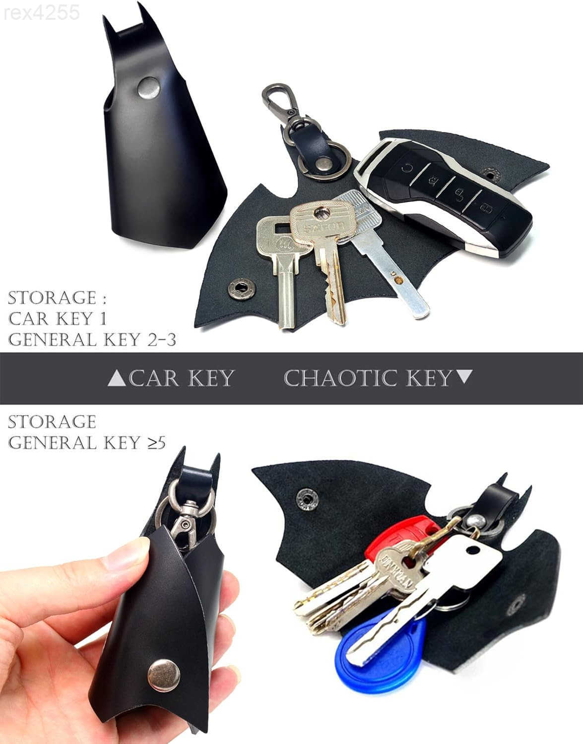 KeyChain Leather Bat Shape for men gifts and women Car key fob caseLeather fashion pop keys ring cover holderW250911