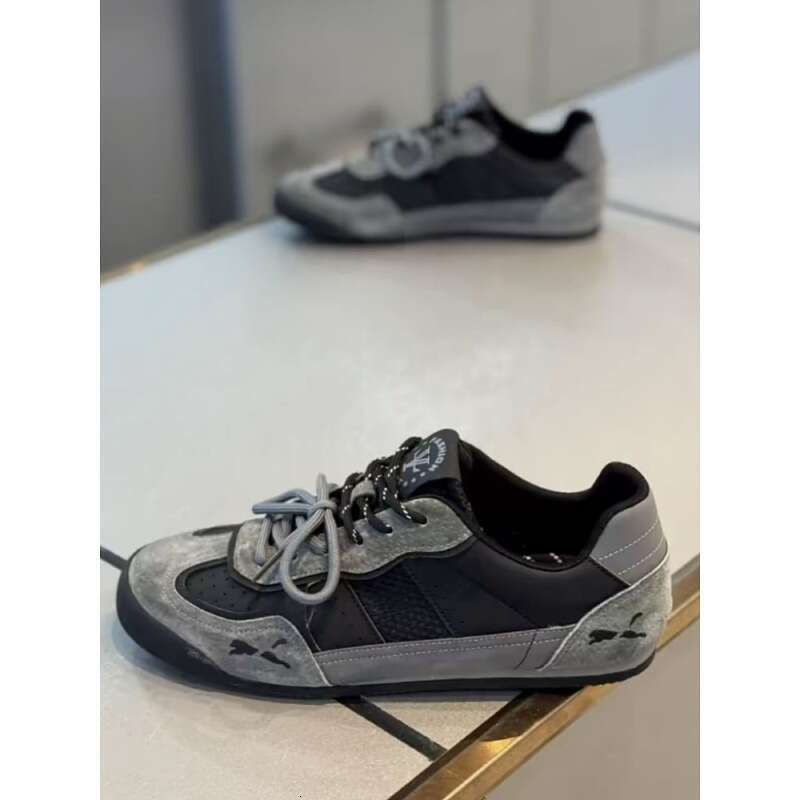 2025 Summer New Fashion Versatile Comfortable Leather Mesh Patchwork Forrest Gump Shoes Men's Soft Sole Lightweight Trendy Sneakers