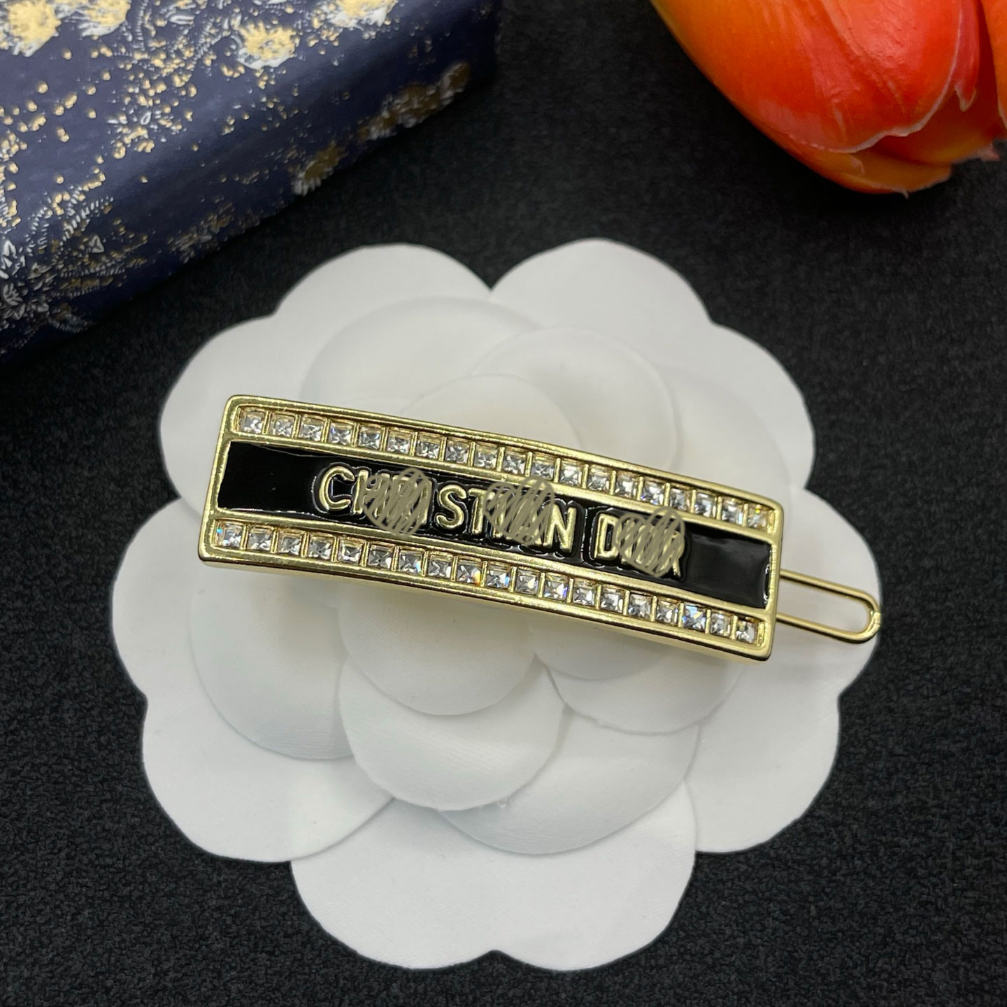 Hair Clips Barrettes D Designer Luxury Hair Clips hairpin hairgrip hairslide accessory Titanium steel Black White Golden Silver Square High quality With Stamp AA