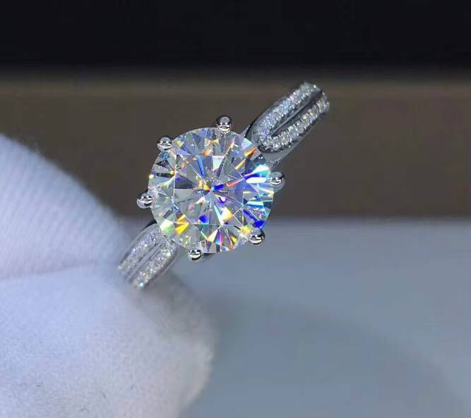 SilverPlated DColor Moissanite Baojia Snake Festival Ring 18K Thick Gold Plating Can Pass Drill Support Detection