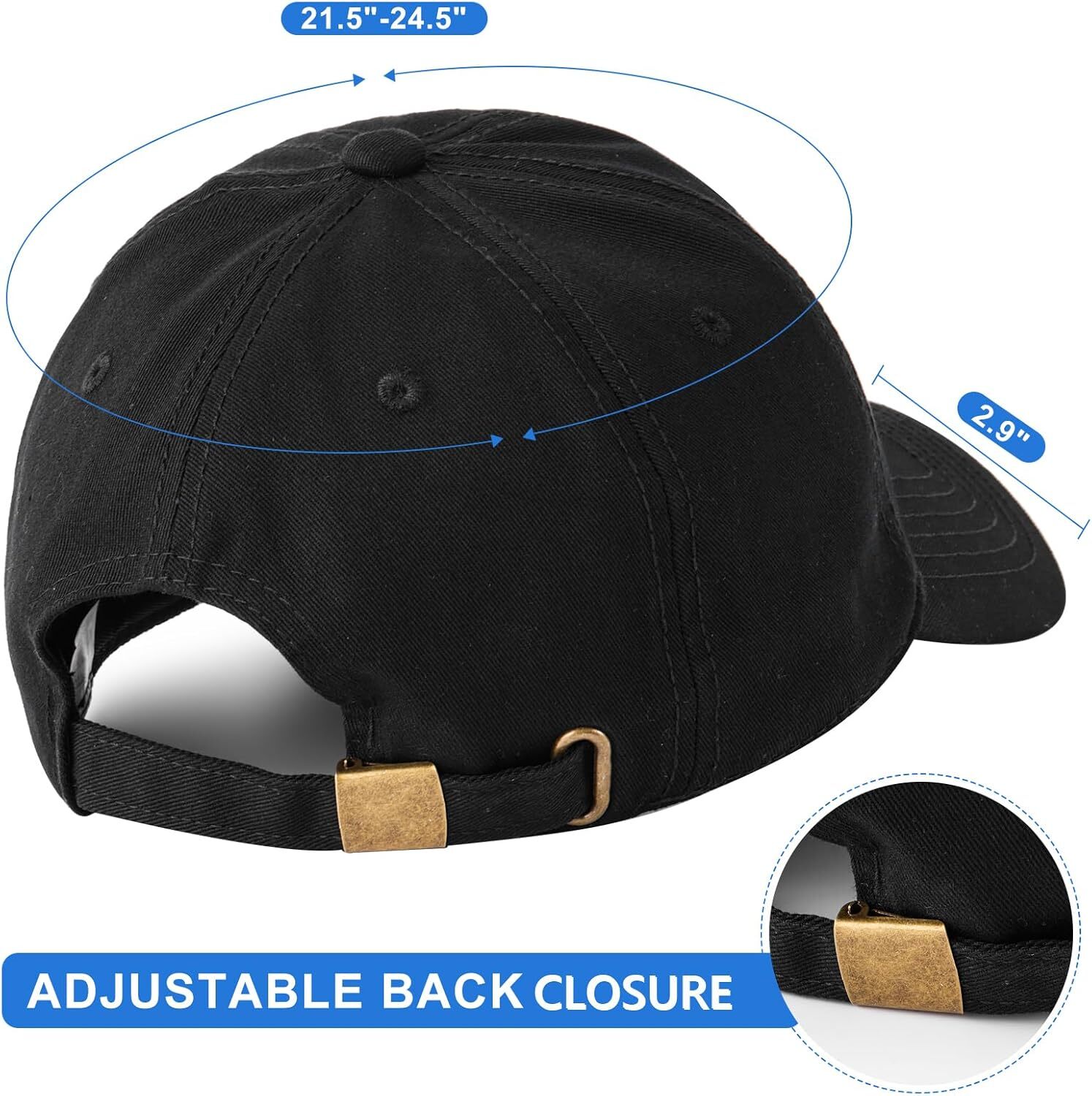 Shiny Letter Initial.s Unstructured Cotton Black Baseball Cap for Women, Adjustable Dad Hat