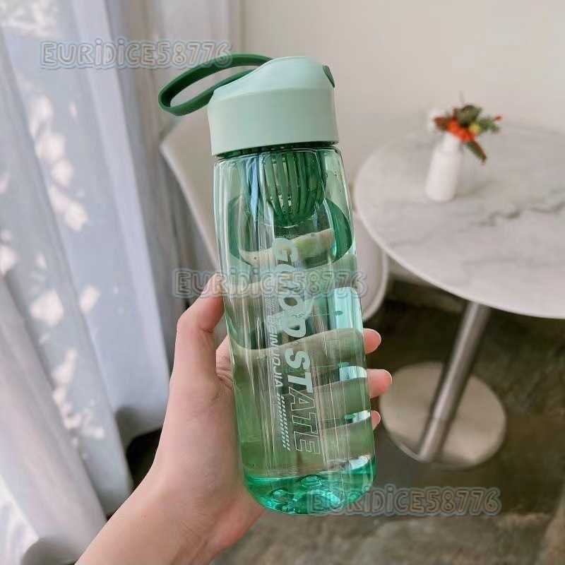 New Large Capacity Water Bottle High Aesthetic Outdoor Portable Cup Creative with Handle Strap Sports Plastic Water H250911