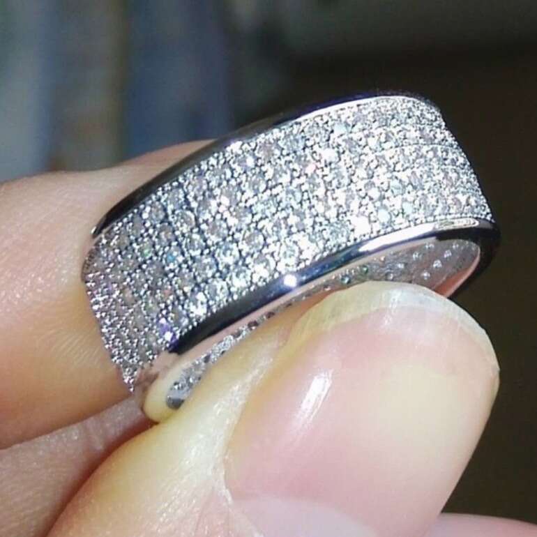 Cao Shi Hot-Selling Five-Row Diamond Ring Fashionable Unisex Jewelry