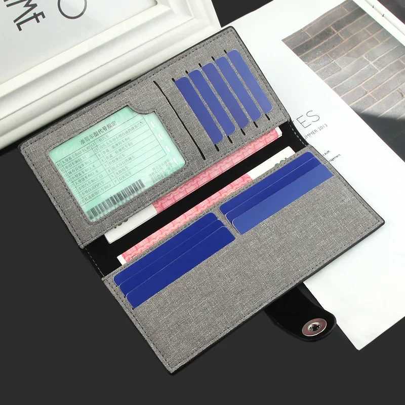 Canvas Wallet Mens Long Wallet Multicard Simple Ultrathin Coin Purse Bank Card Holder Clutch Photo Clip Bifold Wallet W250911
