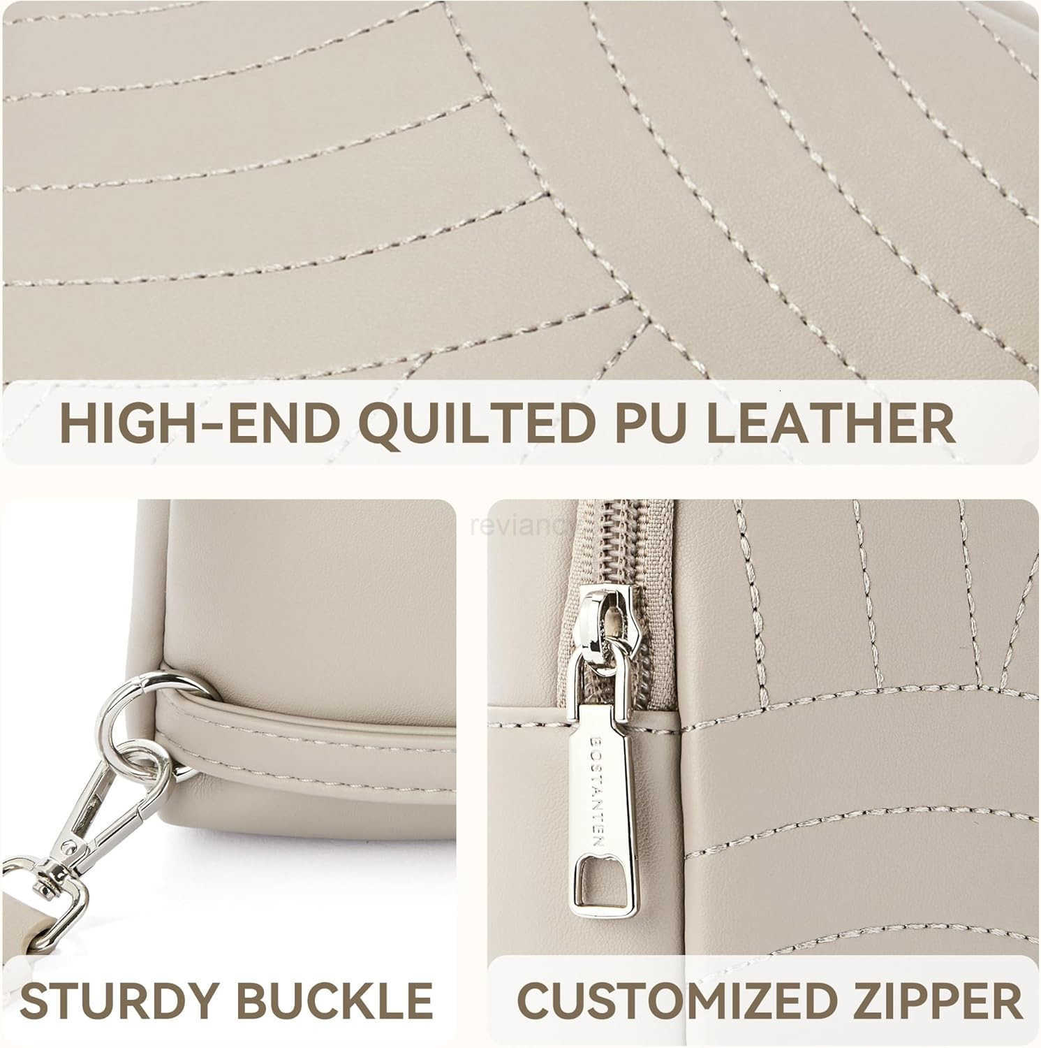 Sling Bag Quilted Crossbody Bags for Women Cross Body Purse Leather Fanny Pack with Adjustable Guitar StrapW250911