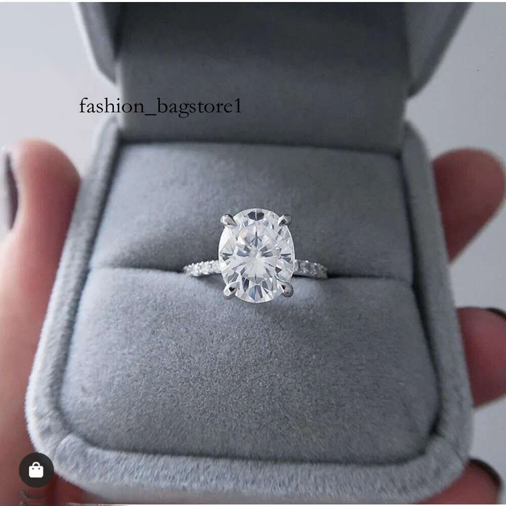 Fashion real 10K 14K white gold various oval moissanite solitaire wedding engagement rings women jewelry