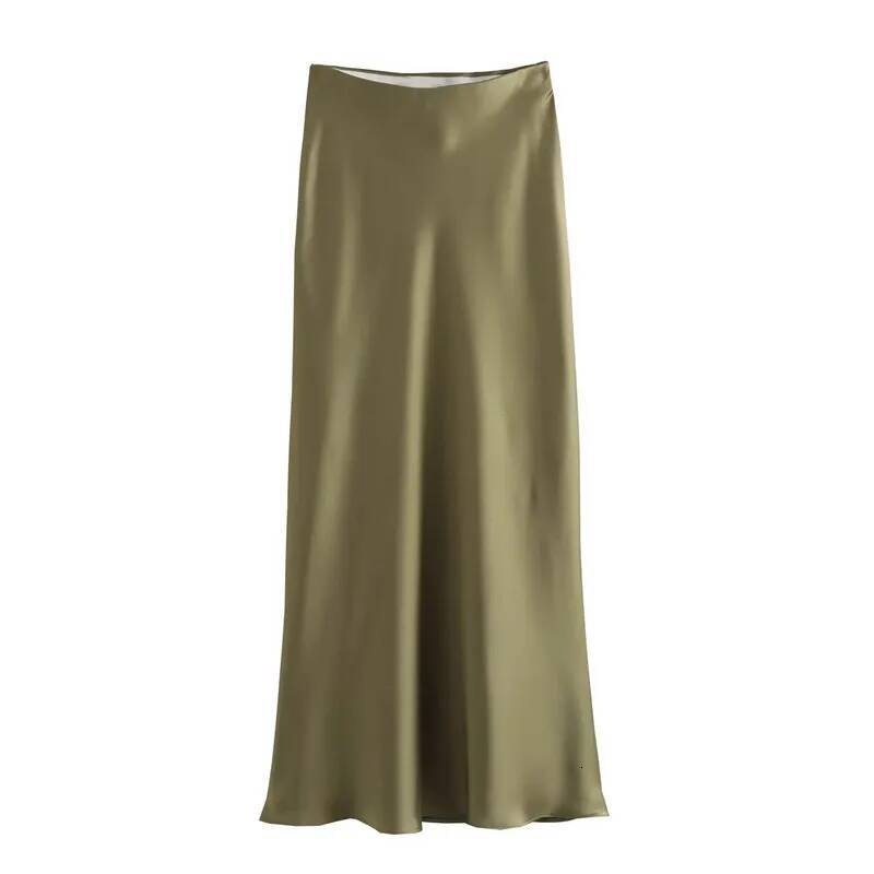 Satin Long Skirts for Draped High Waist Midi Woman Summer Straight Women's Holiday Beach Women Skirt dongdumaoyi
