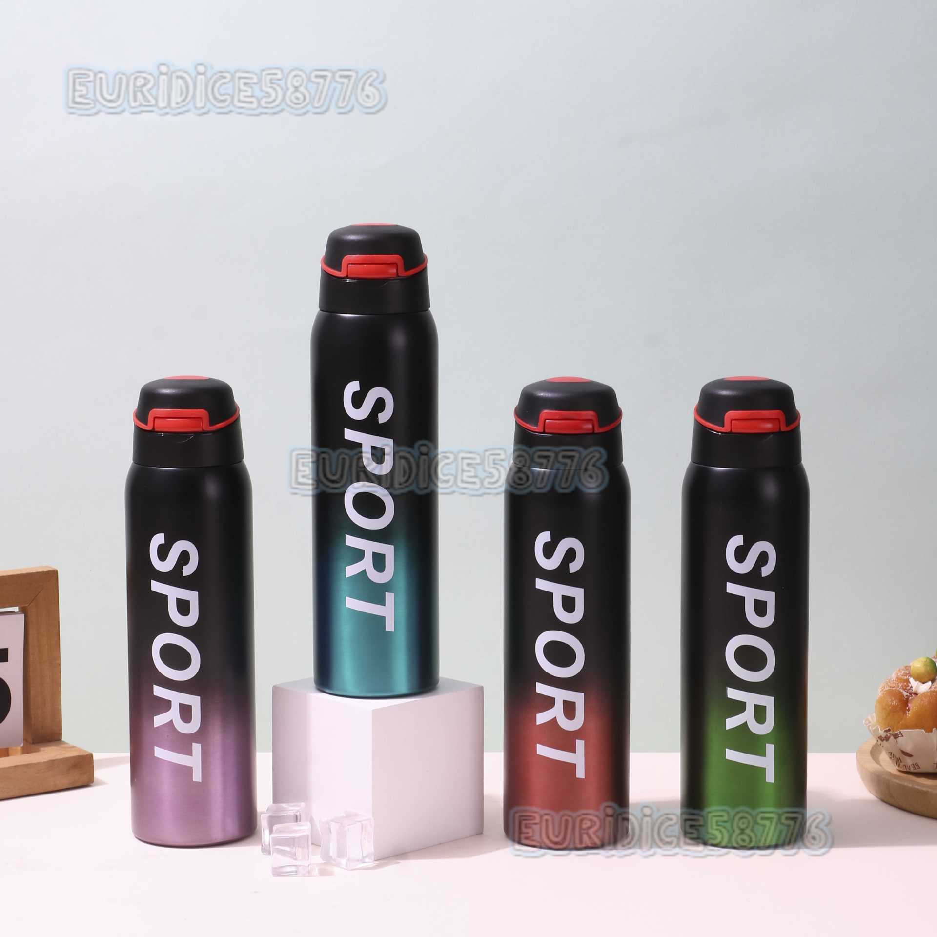 Sports Duckbill Bottle Straw Stainless Steel Insulated Cup Portable Flip Lid Cup Business Cup Insulation H250911