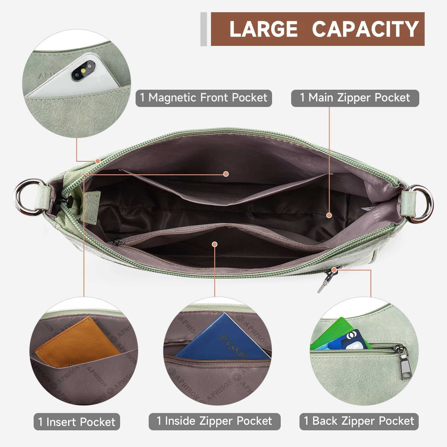 Trendy Leather Crossbody Purse with Adjustable Strap Womens Shoulder HandbagW250911
