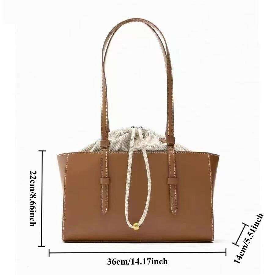 New Commuter Large Capacity Tote Handbag Handheld Single Shoulder Crossbody Bag Female Casual Niche Lining Shopping Bags