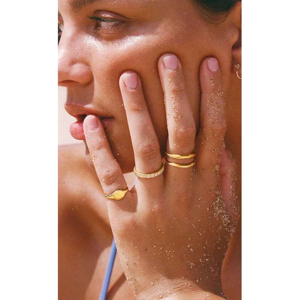 Non Tarnish,14K Plated Stackable Ring Set,Dainty Thumb Rings for Women Chunky Statement Stacking Gold Jewelry Size 4 5 6 7 8 9 10