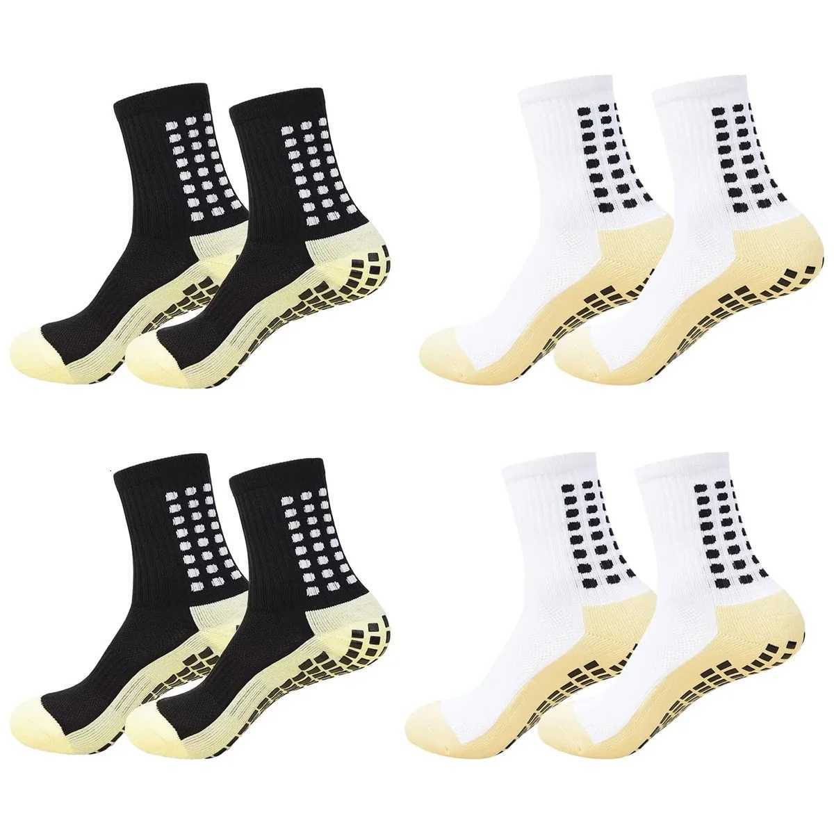 4 Pairs Antislip Football Socks Men Woman Nonslip Soccer Basketball Tennis Sport Socks Grip Cycling Riding Yoga Socks D2509111