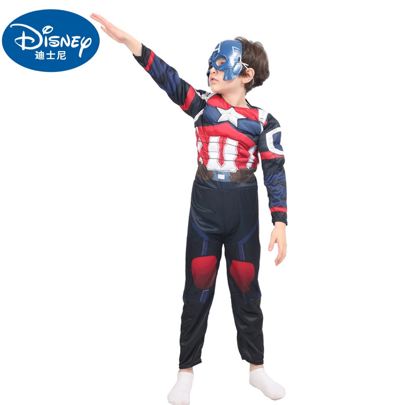 Disney boys Halloween costume Captain America superhero Spiderman Iron Man Halloween role-playing costume designer children's clothing children&#