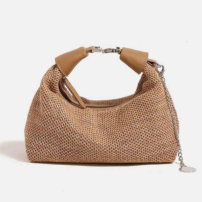 New Handbag For Women Dumpling Pouch Straw Crossbody Shoulder Summer Beach Woven Bag