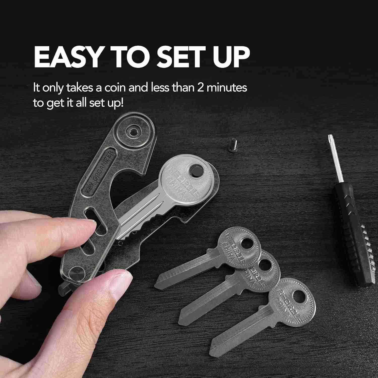Key Organizer Compact Key Holder Minimalist ClutterFree EDC Smart Keychains Metal Car Key Chain Secures 26 keysW250911