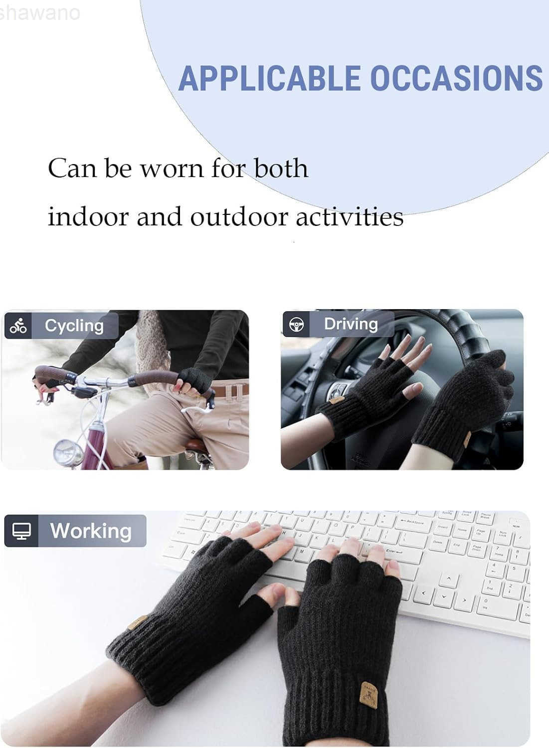 Gloves Half Finger Winter Warm Knitted Gloves Working Running Biking Driving for Men and WomenW250911