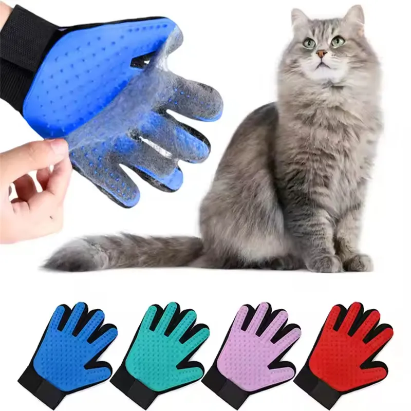 Efficient Pet Hair Remover Gloves Gentle Shedding Brushes for Dogs Cats & Horses with Long and Short Hair