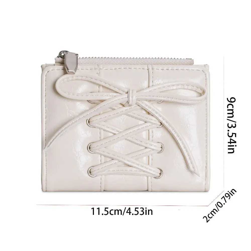 Simple Korean Style Bow Wallet Ultra Thin Short Clutch Card Bag Multifunction Zipper PU Leather Card Holder Travel W250911