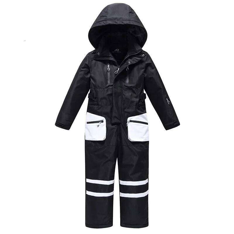 2025 New Ski Suit Girls Warm Windproof Wear Resistant Hooded Skiing Suits Boys Winter Double Board Leisure Sports Loose Skiwear