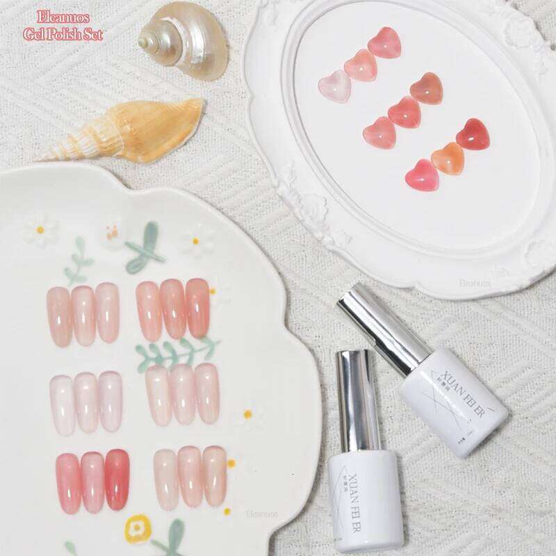 Eleanuos New 20 Color Gel Polishing Ice Transparent Jelly Semi Permanent Varnish UV LED Bare Pink Primer Salon Nail