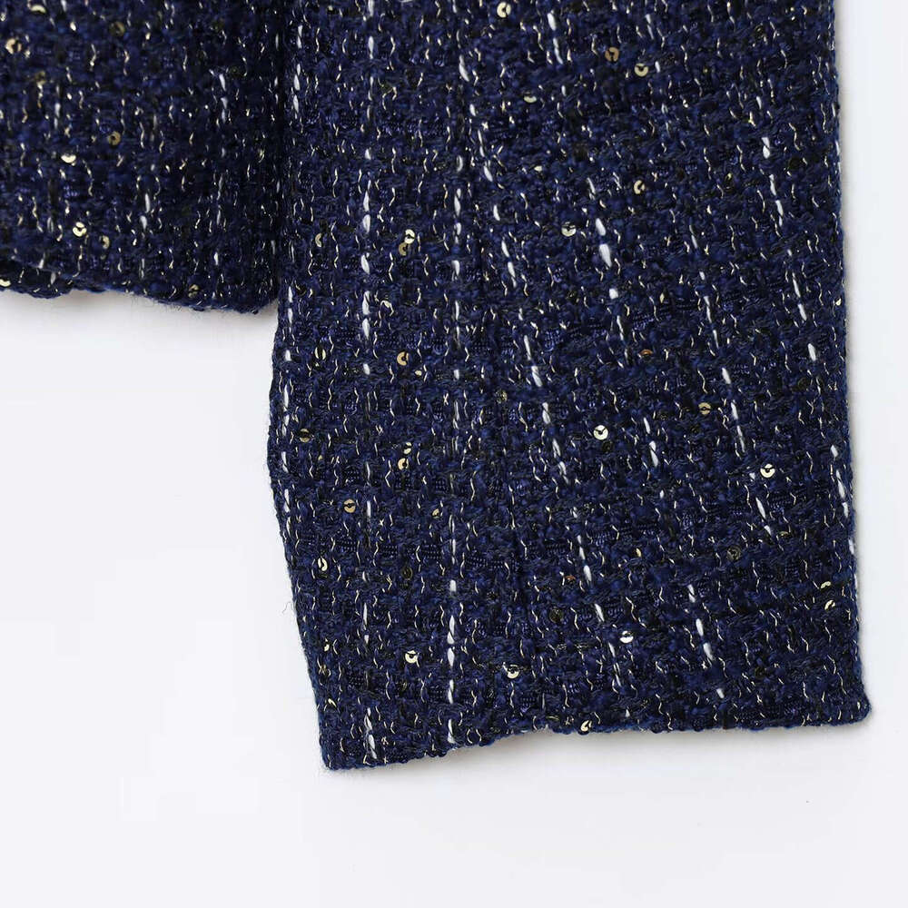 DHEssentials 2025 New Autumn Winter Round Neck Chanel Style Short Coat for Women French Tweed