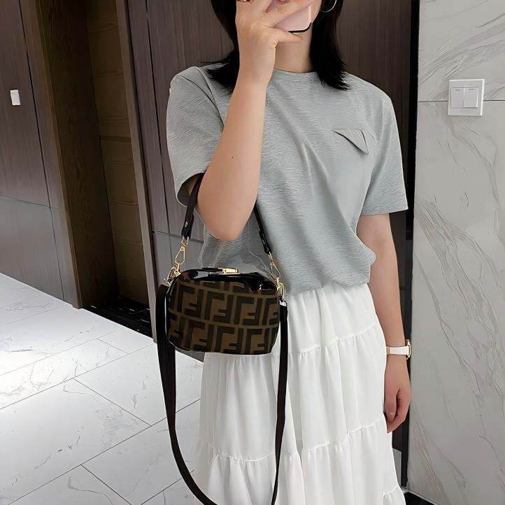 Free shipping designer bag Letter printed shoulder bag handbag crossbody women's bag vintage casual pillow bag coffee