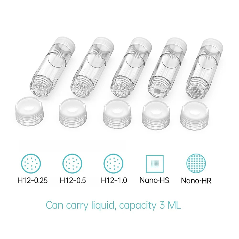 50pcs Hydra Pen H2 Micro Needle Cartridges 12 Pin 0.25mm 0.5mm 1.0mm Derma Pen Needling For Hydra.Pen Replacement Tips MTS Therapy Nano HR HS