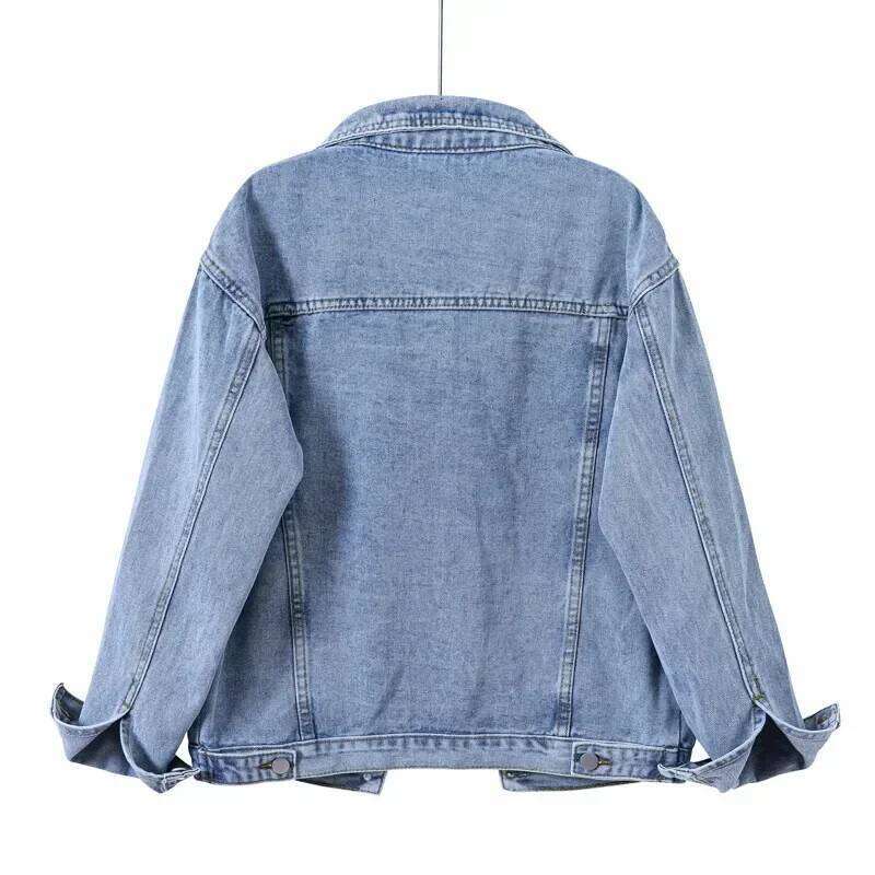 Denim Woman Winter Oversize Jean Jacket Long Sleeve Turn-Down Collar Female Outerwear Fall Loose Korean Fashion