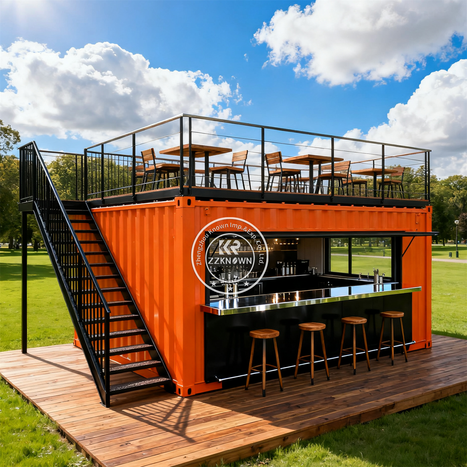 High Quality Fast Install Steel Container Restaurant Outdoor Modular Coffee Kiosk Prefabricated Modular Container Bar For Sale