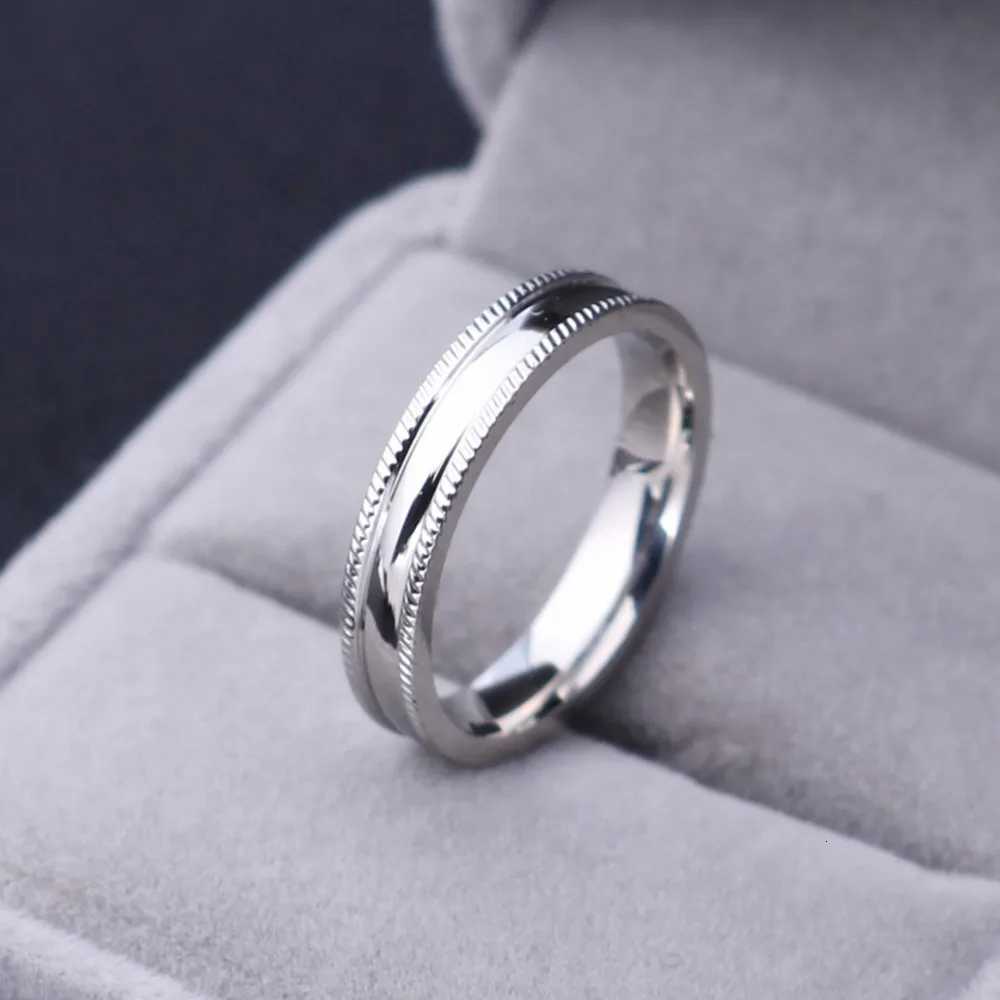 1 Piece 4mm 6mm Stainless Steel Light Polish Rings For Men and Women Lovers Personalized Engraved Ring W250911