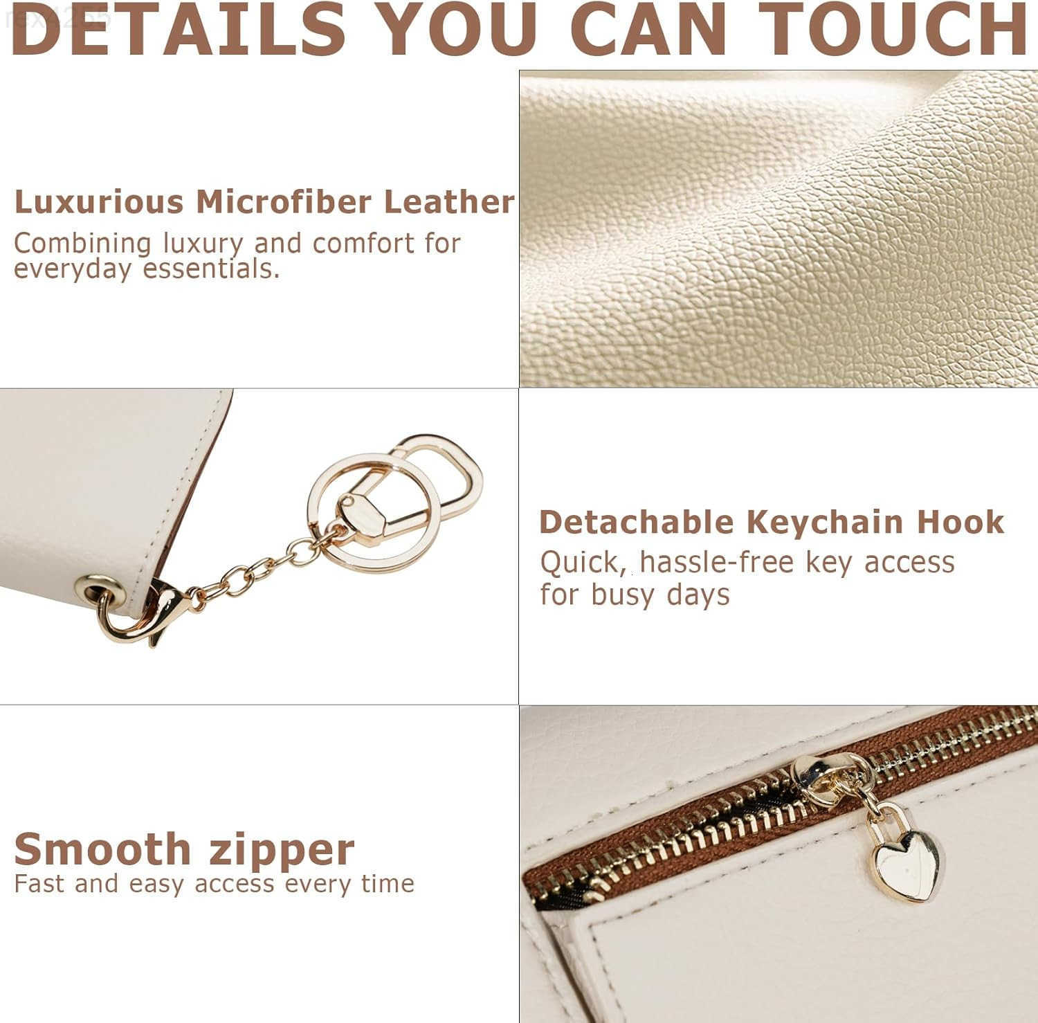 Small RFID Wallet for WomenSlim Wallet with Keychain TriFold Credit Card Holder Wallet with Zipper Coin Pocket and ID Window Mini Wallet for Travel or
