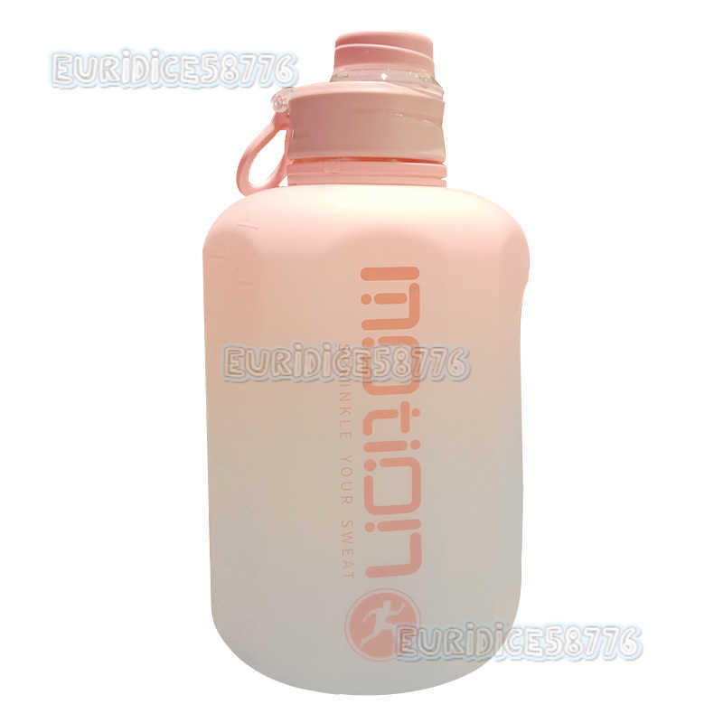 Super Large Capacity Sports Water Cup Portable Handle Fitness Outdoor Fall Proof Transparent Frosted Twocolor Kettle Ton Barrel H250911