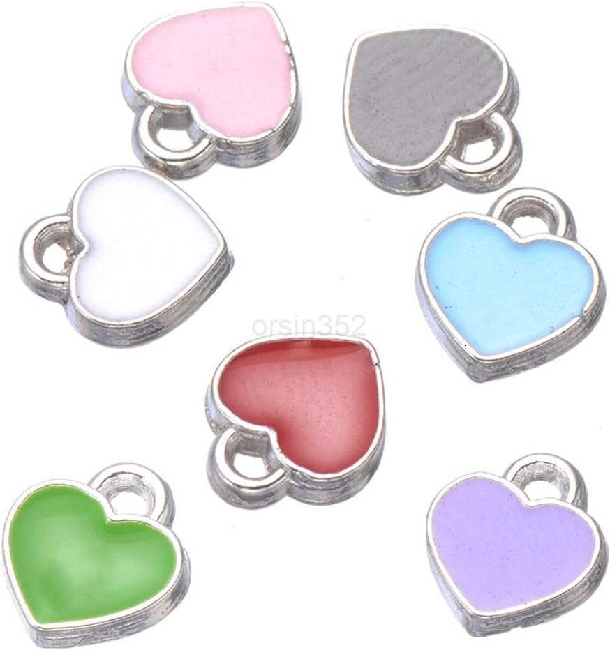 Mini Heart Star Enamel Pendant Dangle Charm Set 70pcs DIY Gift Accessories for Earring Chocker Making Wine Charms PinkW250911