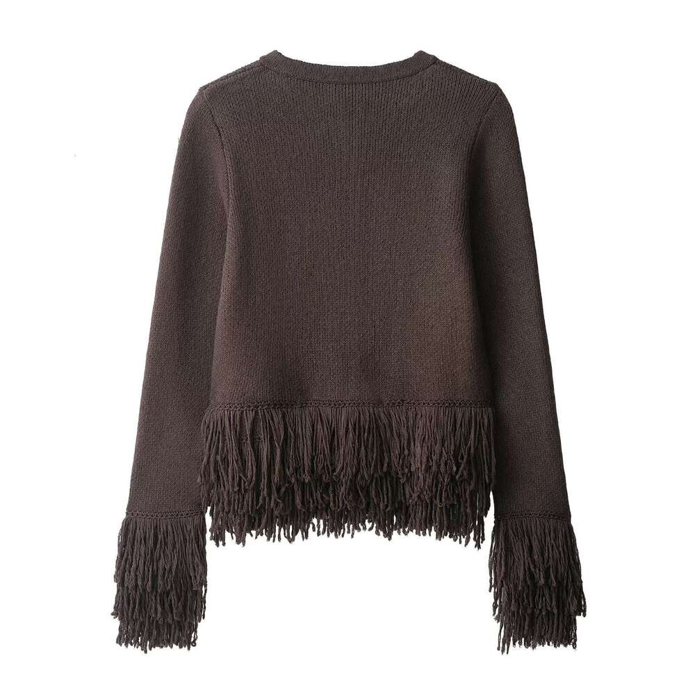 DHEssentials Women's Clothing 2025 Autumn New Small Chanel Style Design Tassel Button Knitted Jacket 6427109