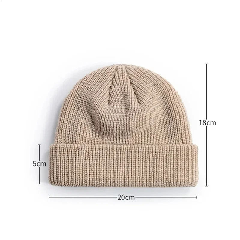 Knitted Hat for Men Women Caps Wool Fashion Simple Warm Skullies Beanies Solid Autumn Winter Beanie Cap Trendy Style 250910
