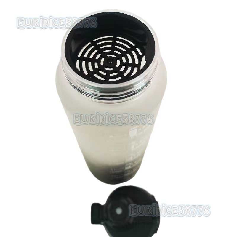 Summer Gradient Color Plastic Water Bottle Frosted Sports Water Bottle Portable Handle Popup Lid with Tea Infuser Handy Cup H250911