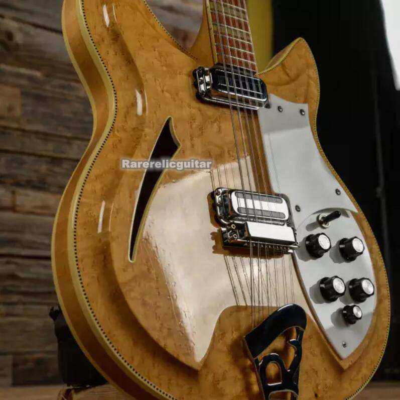 381 Stylish Natural color 12-String Electric Guitar with Mahogany Body and Rosewood Fretboard