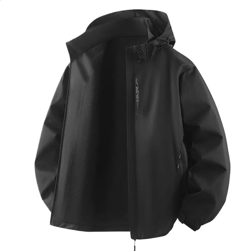 Mens Rain Jacket Lightweight Waterproof Raincoat with Hood Windbreaker for Cycling Windproof Hiking Outerwear 250911