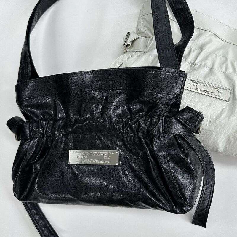 Korean Designer INS Fashion Girls Pleated Design Ribbon Multifunctional Handbag