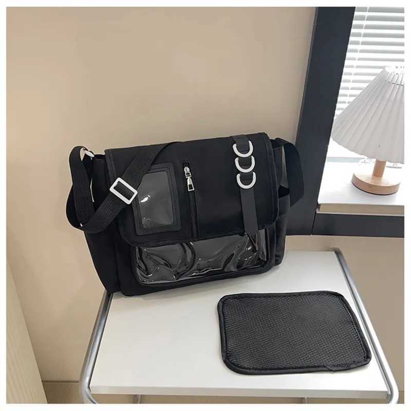 Y2K Japanese Harajuku School Bags for Girls New Transparent Itabag Crossbody Bag DIY Badges Display Plate Ita Bag W250911