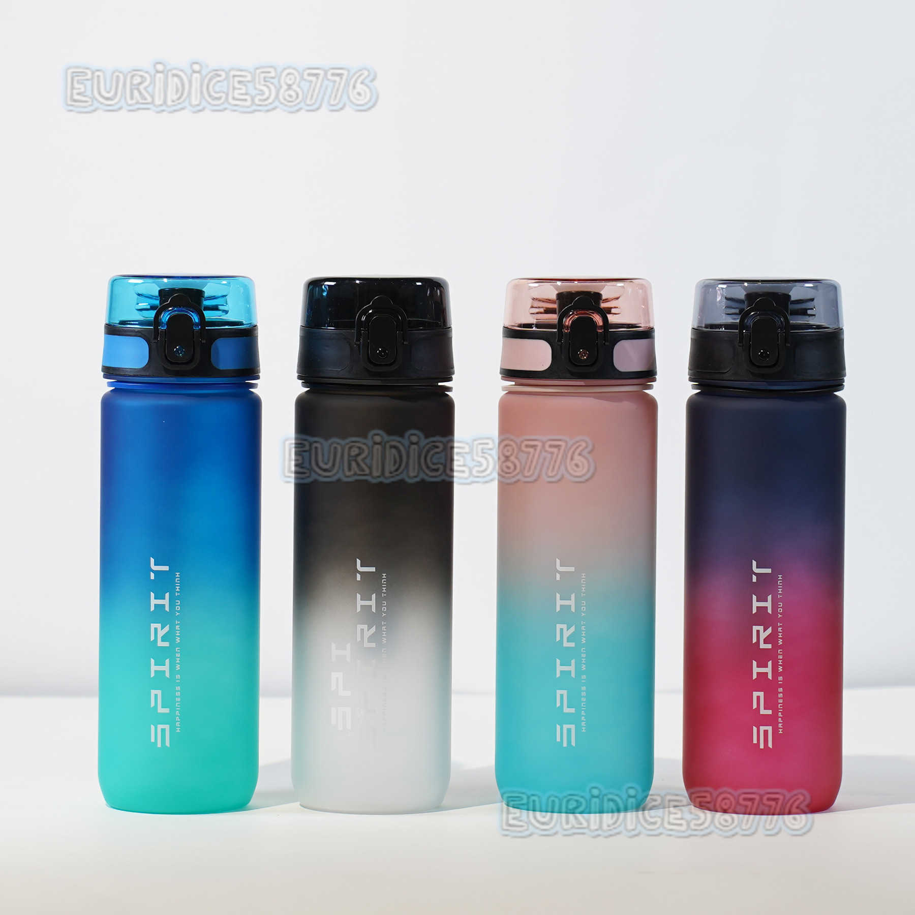 Large Capacity Frosted Gradient Plastic Water Bottle with High Aesthetic Value Outdoor Sports and Fitness Water Bottle Direct Drinking Cup H250911