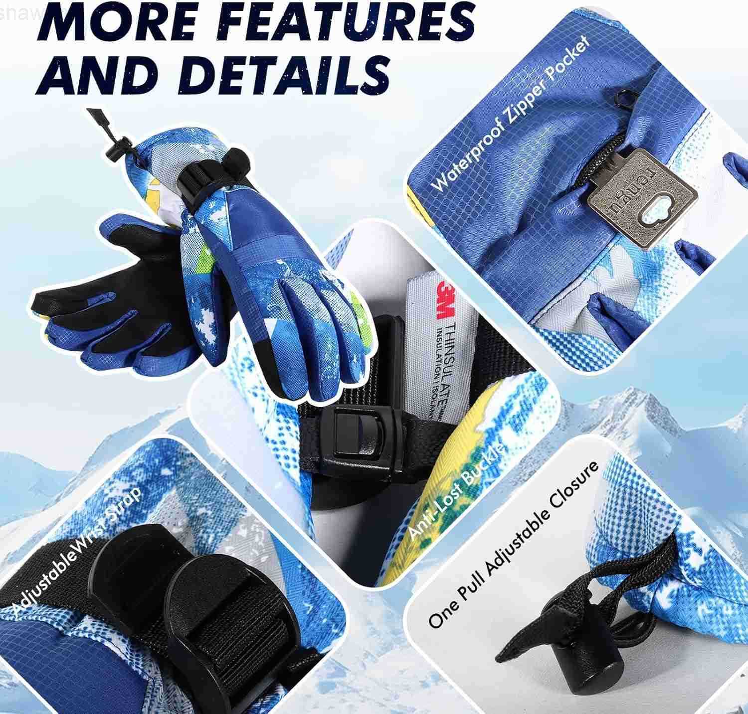 Gloves Warmest Waterproof and Breathable Snow Gloves for Cold Weather Fits Both Men Womenfor Parent Child OutdoorW250911