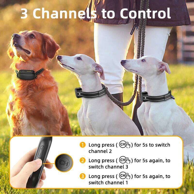designer brand ROJECO Electric Training Digital Rechargeable Remote Control IPX Waterproof Vibrator Pet Dog Bark Stop Shock Collar